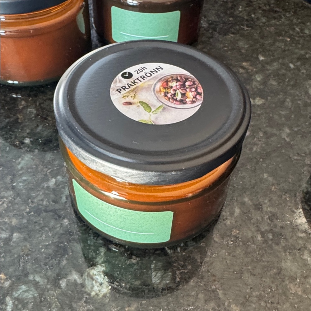 IKEA amber Praktronn Glass Candle 20 hour candle NEW - Picture 2 of 4